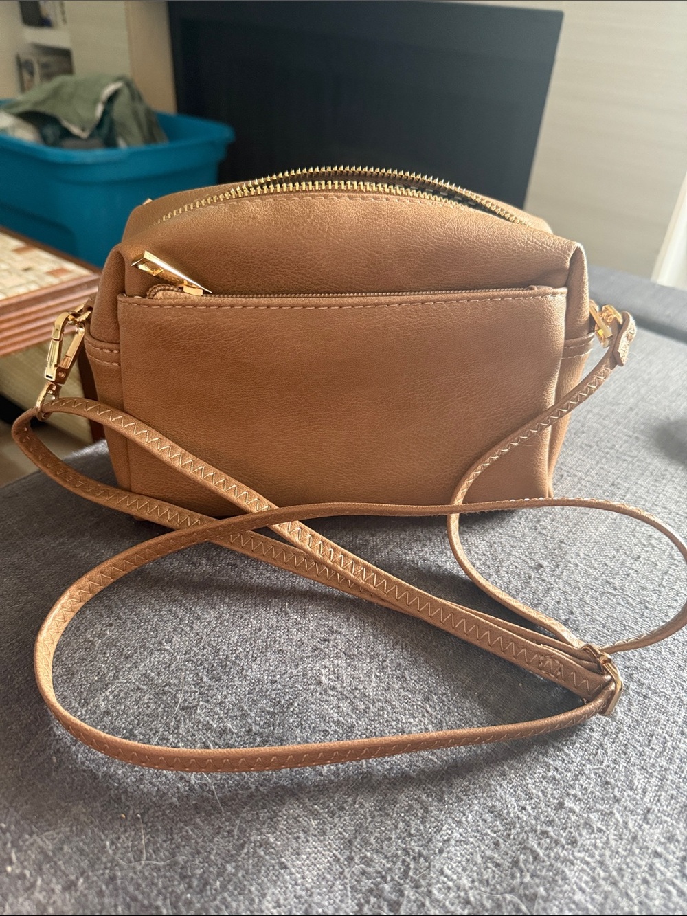 Classic Tan Crossbody Bag - Sleek Everyday Shoulder Bag